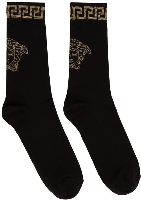 versus versace socks|Versace socks black and gold.